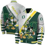 customized oregon ducks mickey donald goofy green white jacket best selling jacketwow