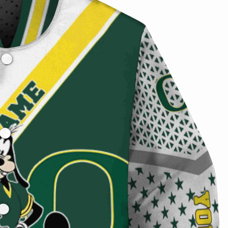 customized oregon ducks mickey donald goofy green white jacket premium grade jacketwow