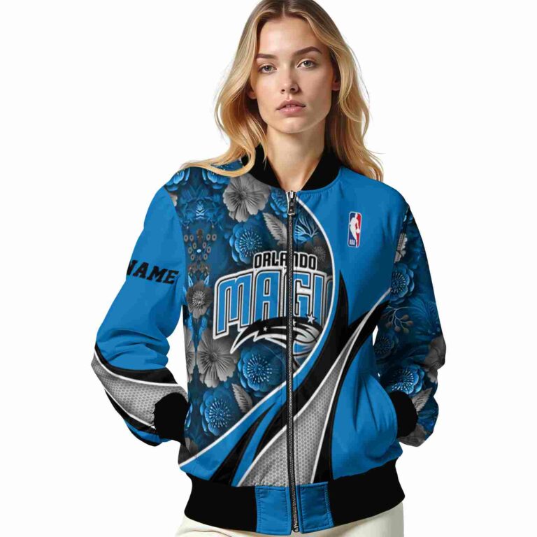 customized orlando magic floral print blue jacket latest model jacketwow