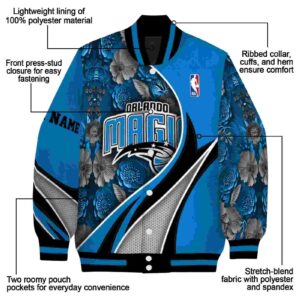customized orlando magic floral print blue jacket new arrival jacketwow