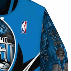 customized orlando magic floral print blue jacket premium grade jacketwow
