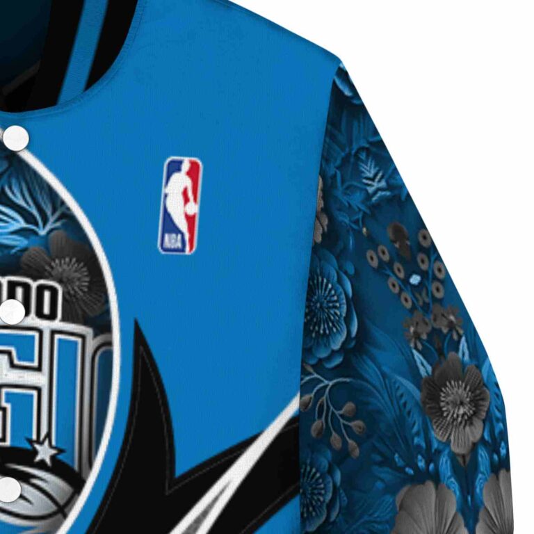 customized orlando magic floral print blue jacket premium grade jacketwow