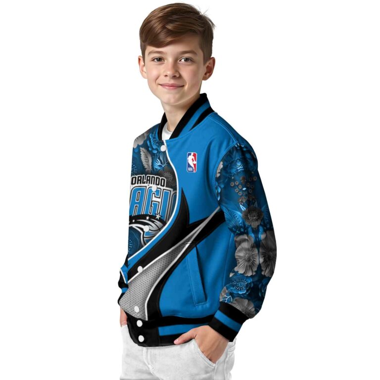 customized orlando magic floral print blue jacket trendy jacketwow
