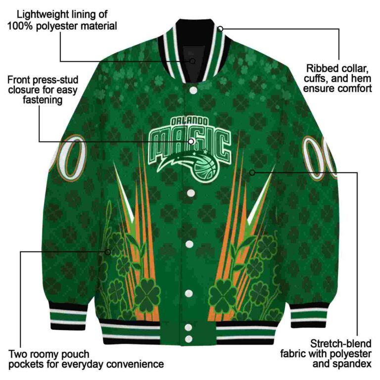 customized orlando magic shamrock pattern green jacket new arrival jacketwow