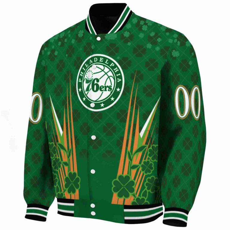 customized philadelphia 76ers shamrock pattern green jacket best selling jacketwow