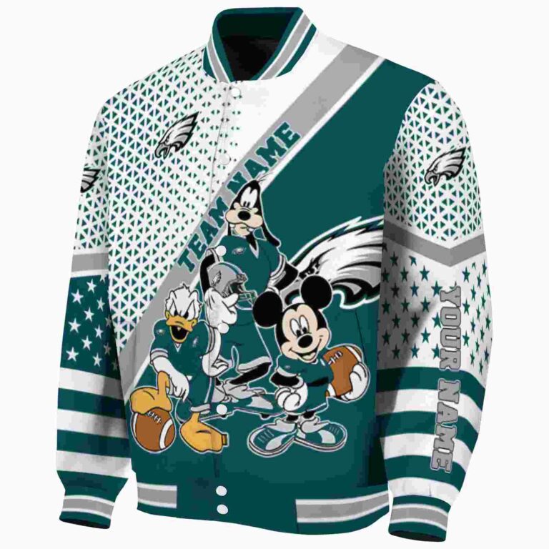 customized philadelphia eagles mickey donald goofy green white jacket best selling jacketwow