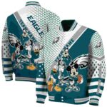 customized philadelphia eagles mickey donald goofy green white jacket best selling jacketwow