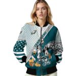 customized philadelphia eagles mickey donald goofy green white jacket best selling jacketwow