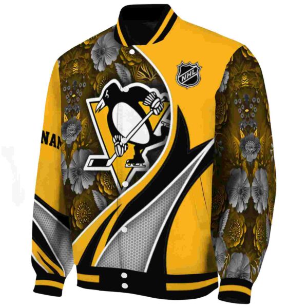 customized pittsburgh penguins floral print yellow jacket best selling jacketwow