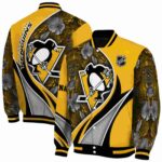 customized pittsburgh penguins floral print yellow jacket best selling jacketwow