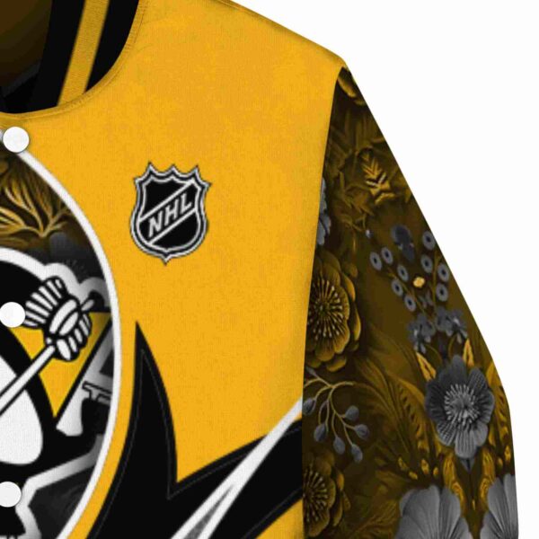 customized pittsburgh penguins floral print yellow jacket premium grade jacketwow