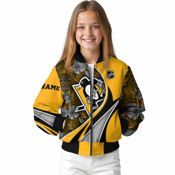 customized pittsburgh penguins floral print yellow jacket top rated jacketwow