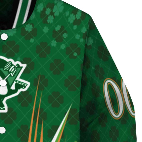 customized pittsburgh penguins shamrock pattern green jacket premium grade jacketwow