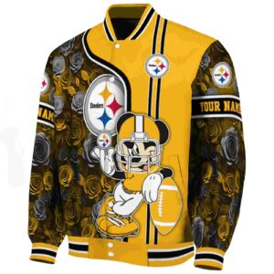 customized pittsburgh steelers rose mickey gold jacket best selling jacketwow
