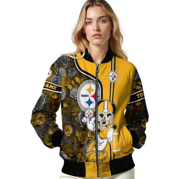customized pittsburgh steelers rose mickey gold jacket latest model jacketwow