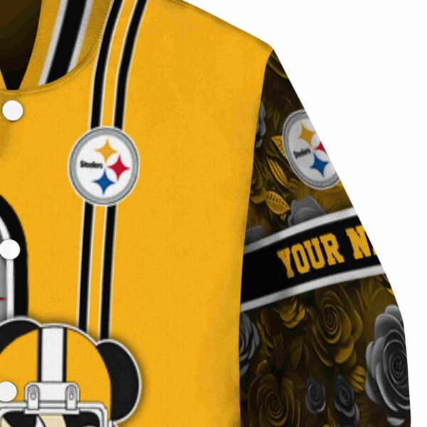 customized pittsburgh steelers rose mickey gold jacket premium grade jacketwow