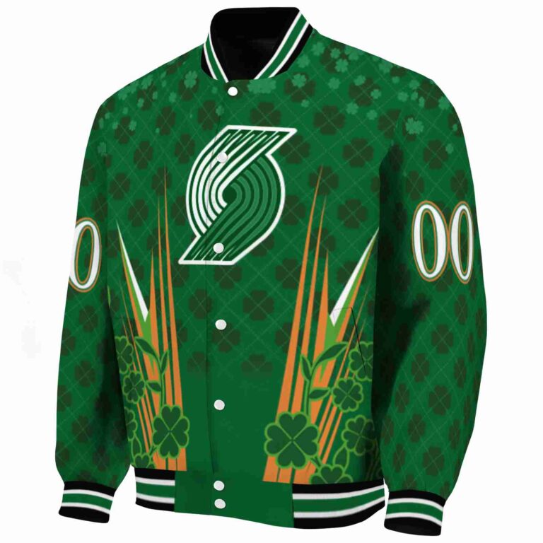customized portland trail blazers shamrock pattern green jacket best selling jacketwow