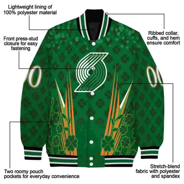 customized portland trail blazers shamrock pattern green jacket new arrival jacketwow