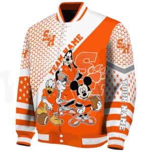 customized sam houston bearkats mickey donald goofy orange white jacket best selling jacketwow