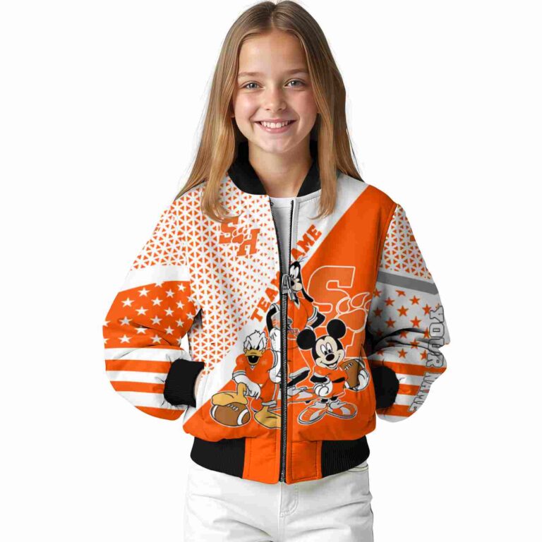 customized sam houston bearkats mickey donald goofy orange white jacket top rated jacketwow