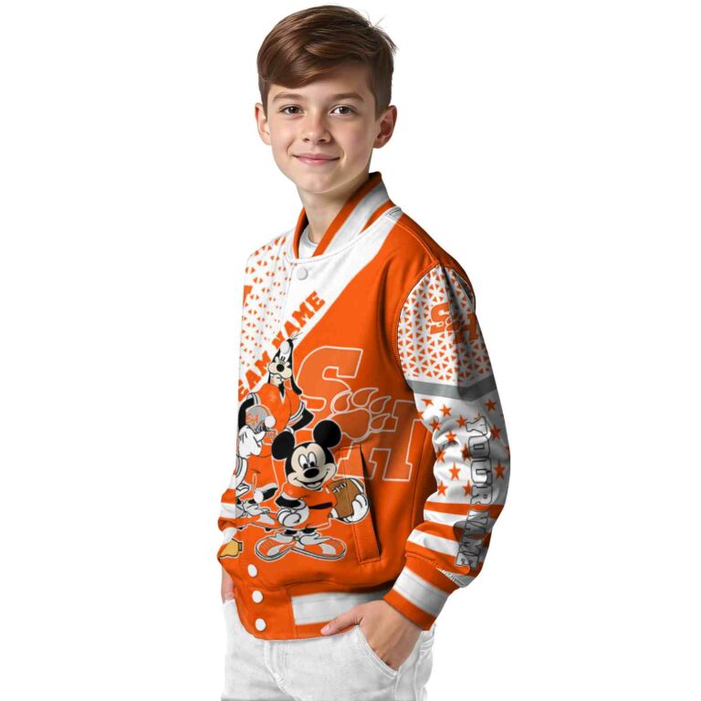 customized sam houston bearkats mickey donald goofy orange white jacket trendy jacketwow