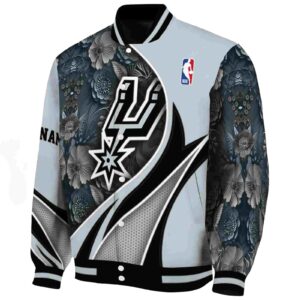 customized san antonio spurs floral print silver jacket best selling jacketwow