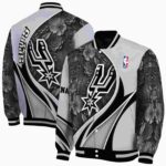 customized san antonio spurs floral print silver jacket best selling jacketwow