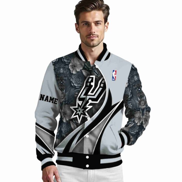 customized san antonio spurs floral print silver jacket high quality jacketwow