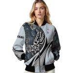 customized san antonio spurs floral print silver jacket best selling jacketwow