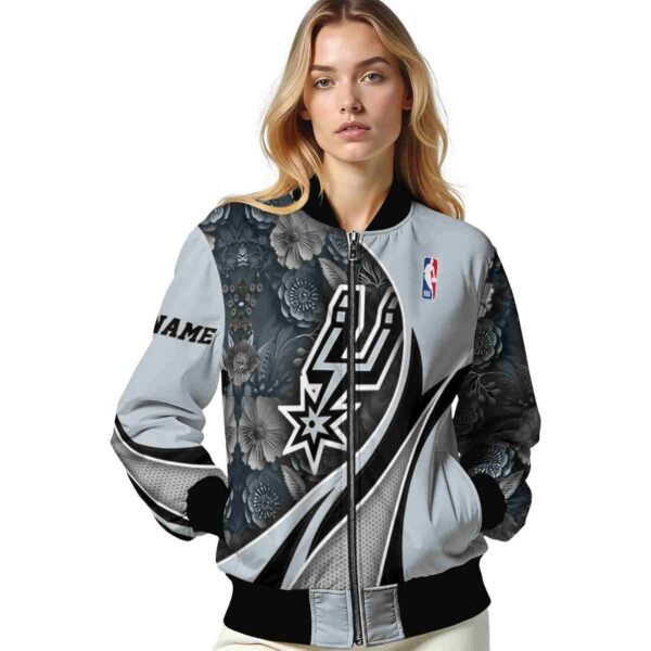 customized san antonio spurs floral print silver jacket latest model jacketwow