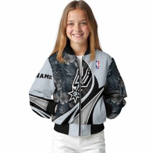 customized san antonio spurs floral print silver jacket top rated jacketwow