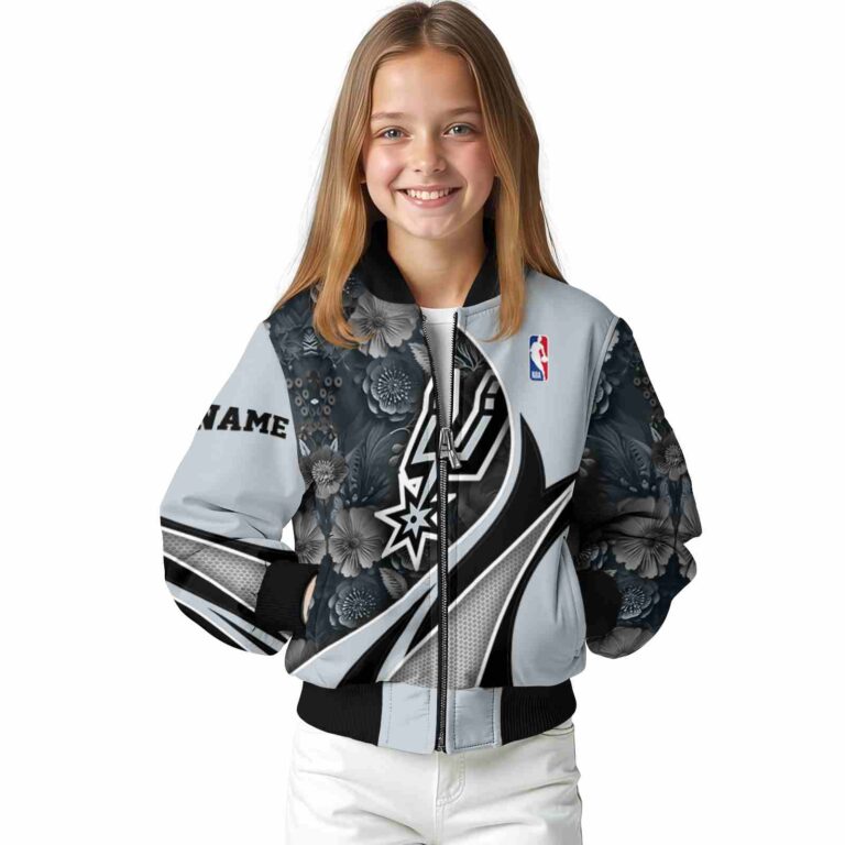 customized san antonio spurs floral print silver jacket top rated jacketwow