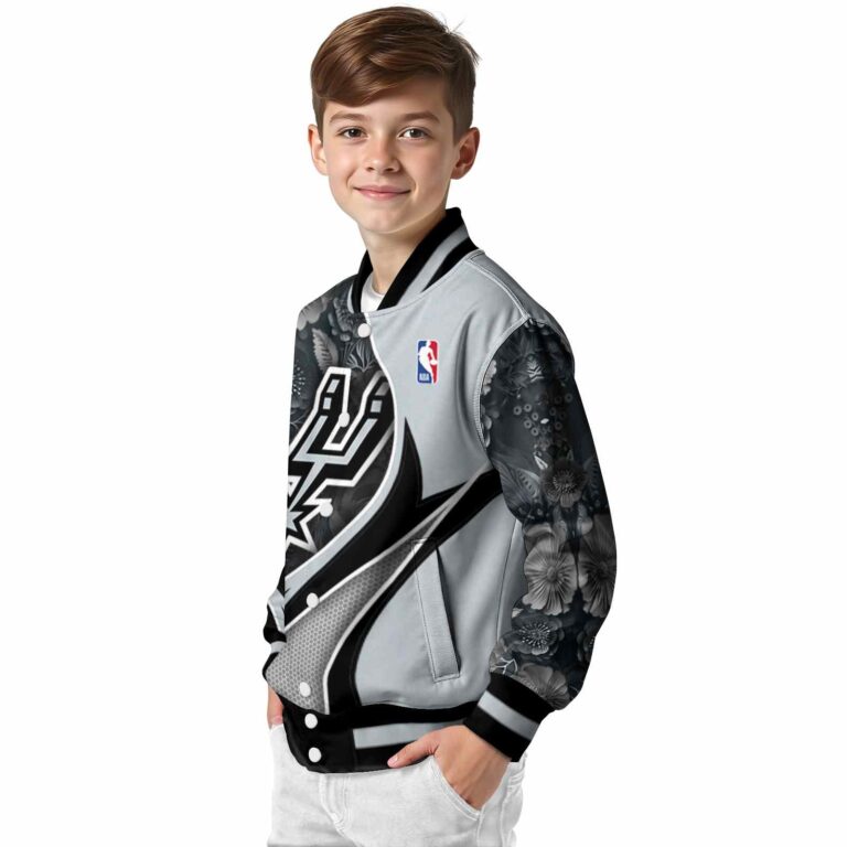 customized san antonio spurs floral print silver jacket trendy jacketwow