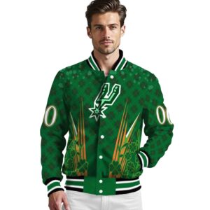 customized san antonio spurs shamrock pattern green jacket high quality jacketwow