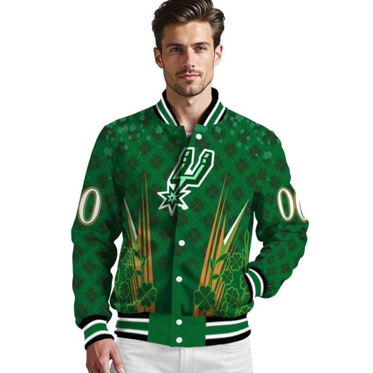 customized san antonio spurs shamrock pattern green jacket high quality jacketwow