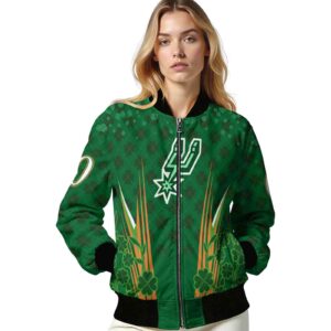 customized san antonio spurs shamrock pattern green jacket latest model jacketwow