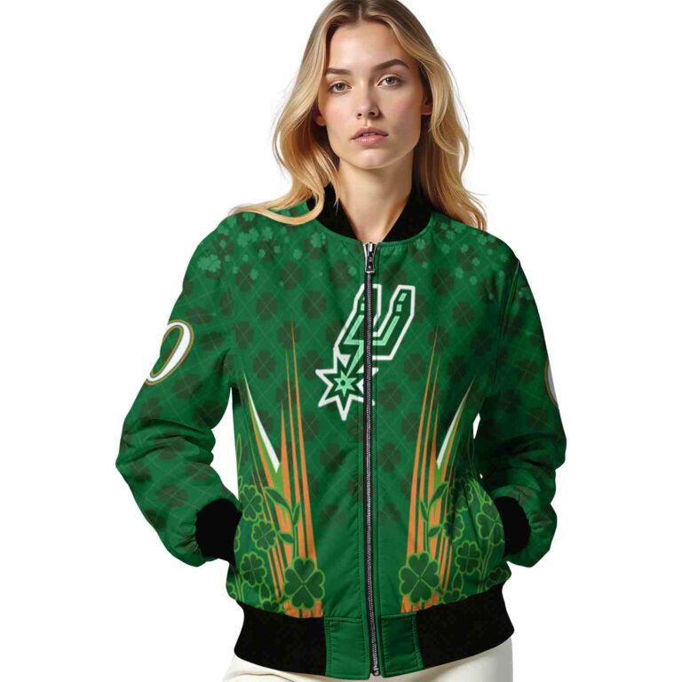 customized san antonio spurs shamrock pattern green jacket latest model jacketwow