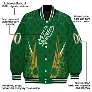 customized san antonio spurs shamrock pattern green jacket new arrival jacketwow