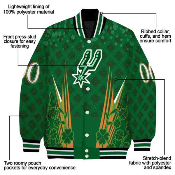 customized san antonio spurs shamrock pattern green jacket new arrival jacketwow