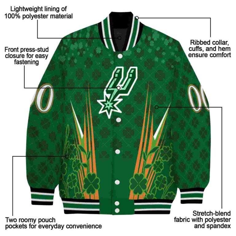 customized san antonio spurs shamrock pattern green jacket new arrival jacketwow