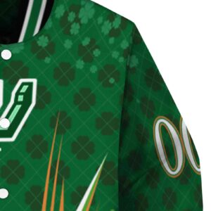 customized san antonio spurs shamrock pattern green jacket premium grade jacketwow