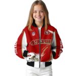 customized san francisco 49ers flaming football red white jacket best selling jacketwow