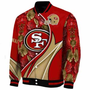 customized san francisco 49ers floral print red jacket best selling jacketwow