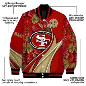 customized san francisco 49ers floral print red jacket new arrival jacketwow