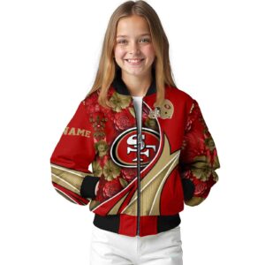 customized san francisco 49ers floral print red jacket top rated jacketwow