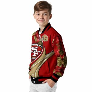 customized san francisco 49ers floral print red jacket trendy jacketwow