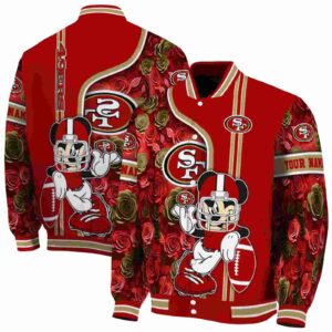 customized san francisco 49ers rose mickey red jacket fashion forward jacketwow