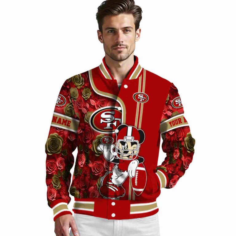 customized san francisco 49ers rose mickey red jacket high quality jacketwow