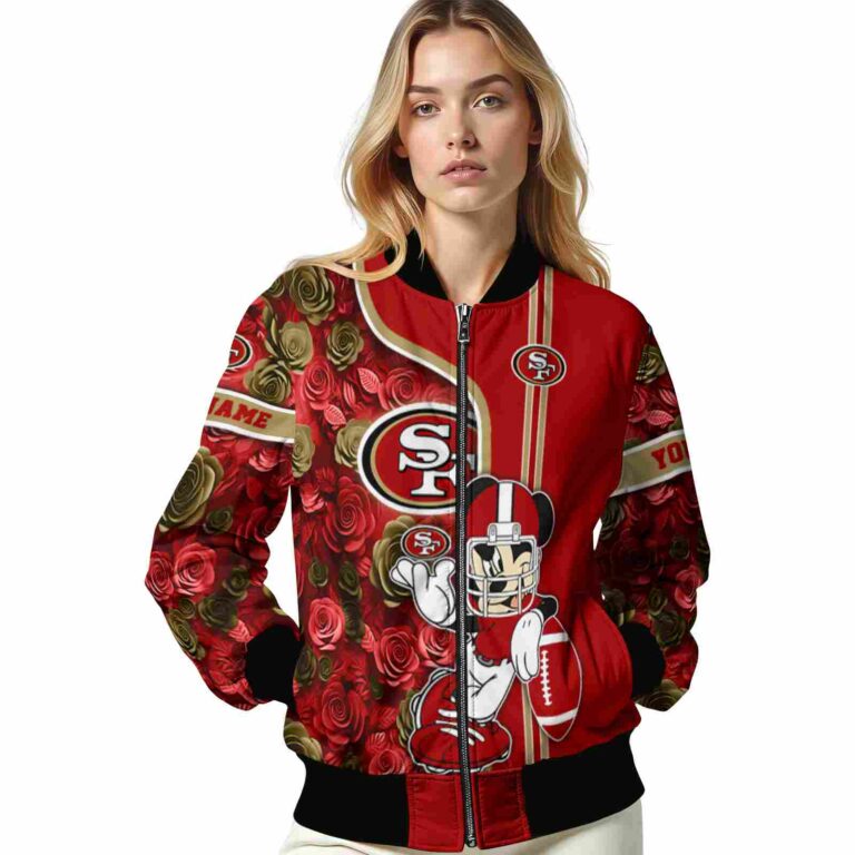 customized san francisco 49ers rose mickey red jacket latest model jacketwow