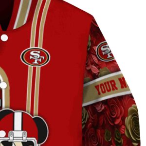 customized san francisco 49ers rose mickey red jacket premium grade jacketwow